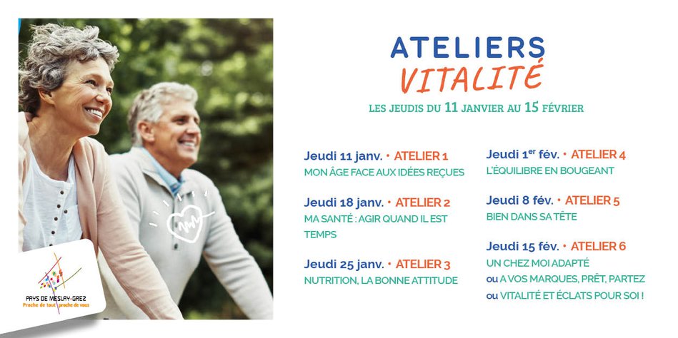 Ateliers Vitalité : 6 ateliers pour prendre soin de soi (+ de 55 ans)