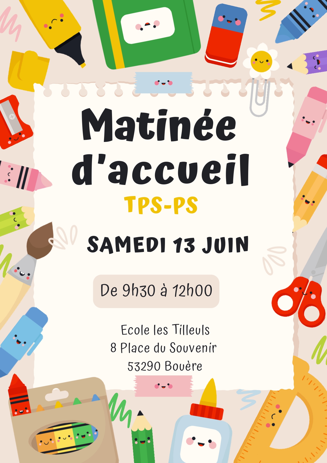 Accueil des TPS et PS à l'école de Bouere
